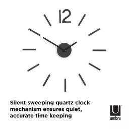 Umbra Blink Wall Clock - Modern Black Metal Oversized Customizable Clock Set thumbnail 3