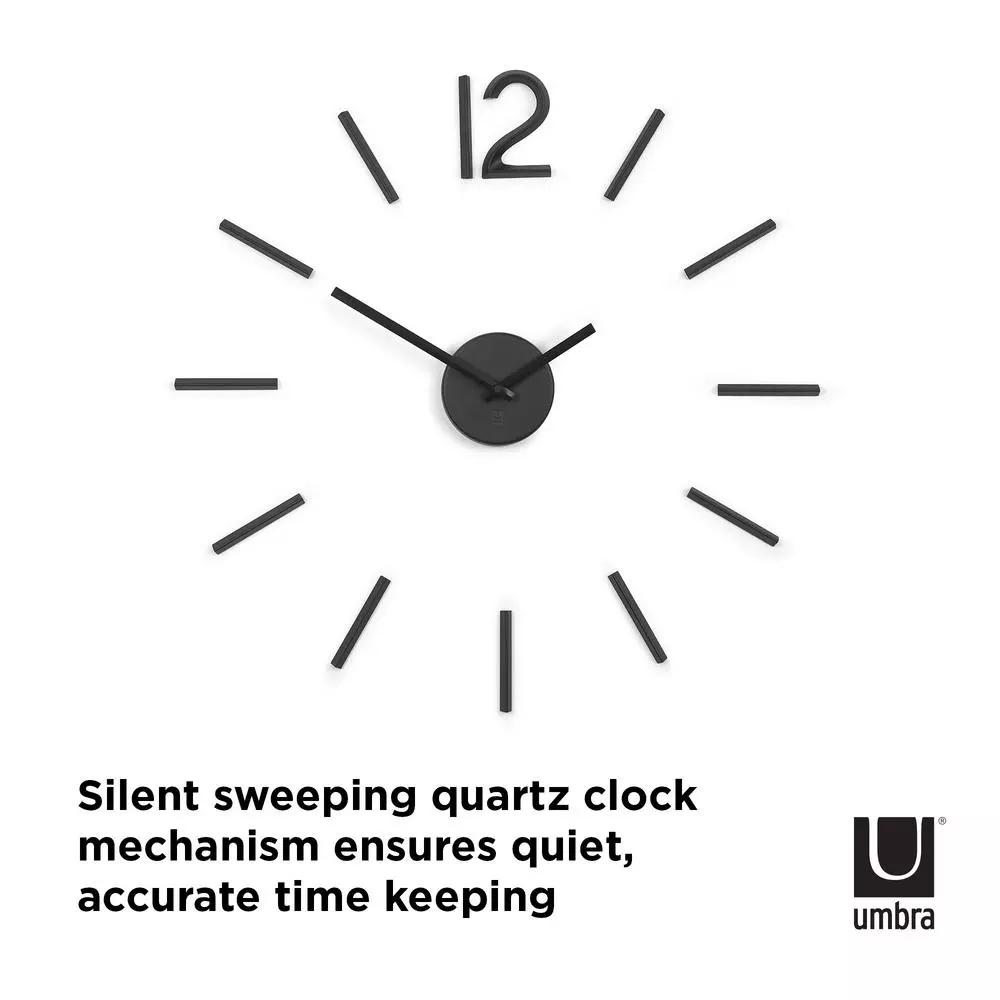 Umbra Blink Wall Clock - Modern Black Metal Oversized Customizable Clock Set