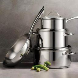 Tramontina 7 Pc Stainless Steel Cookware Set with Tri-Ply Base thumbnail 2