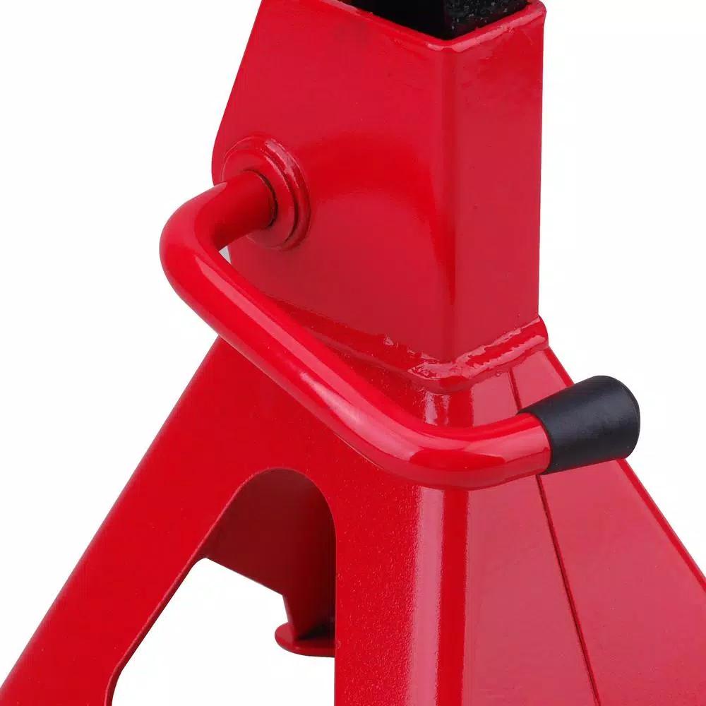 Max Load 3-Ton Jack Stand Set, 6000 lb Capacity, Red and Black