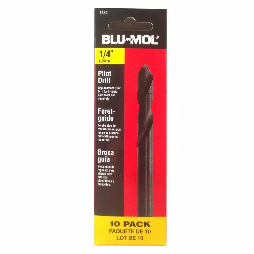 BLU-MOL 3-1/4 in. x 1/4 in. Pilot Drill Hole Saw Accessory, Bi-Metal, 10-Pack