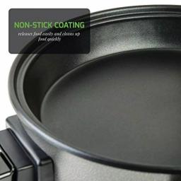 Ovente 12-Inch Electric Skillet, 1400W Non-Stick Aluminum Pan with Tempered Glass Lid thumbnail 6