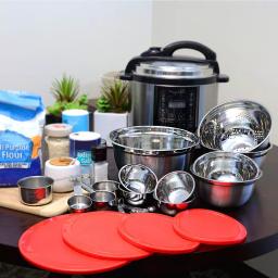 Sunbeam Branfield 21-Piece Stainless Steel Mixing Bowl Set with Lids and Measuring Accessories thumbnail 4