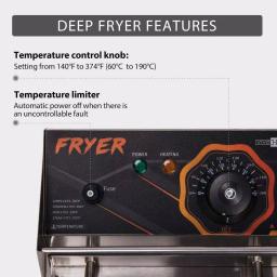 VIVOHOME 20.7 Qt. Stainless Steel Dual Basin Electric Deep Fryer, 5000W with 2 Removable Baskets thumbnail 2