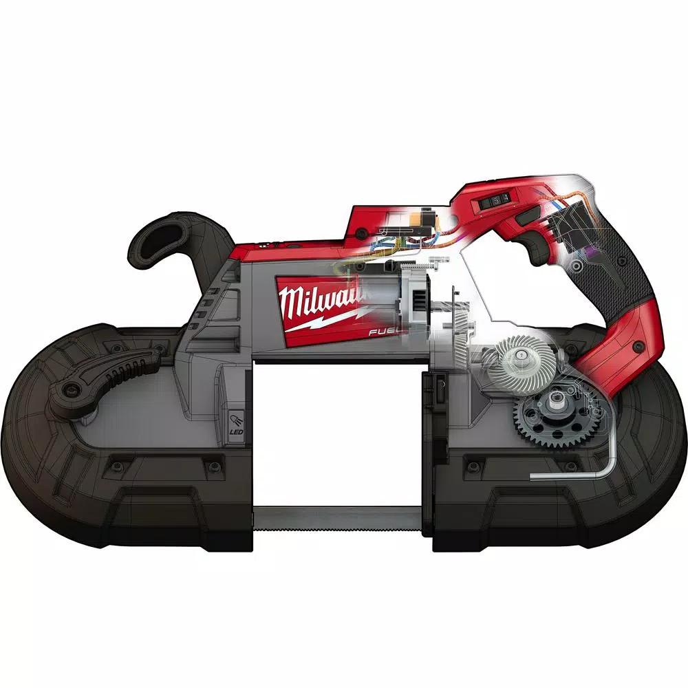 Milwaukee M18 FUEL 1 in. SDS-Plus Rotary Hammer and Deep Cut Band Saw 2-Tool Combo Kit