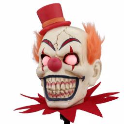 Unbranded 18 in. Scary Clown Head Pathway Markers with Red LED Eyes and Sound (Set of 4) thumbnail 3