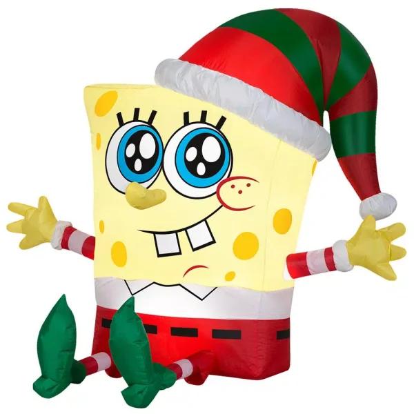 National Tree Company 33 in. Spongebob Squarepants Holiday Outfit Airblown Inflatable Outdoor Decoration