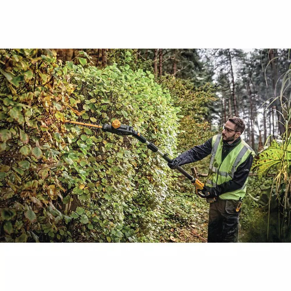 DEWALT 20V MAX Cordless Pole Hedge Trimmer Kit with 4.0Ah Battery, Charger, Sheath and Shoulder Strap