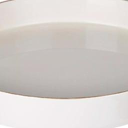 Benzara Modern White Round Plastic Serving Tray with Raised Edges thumbnail 2
