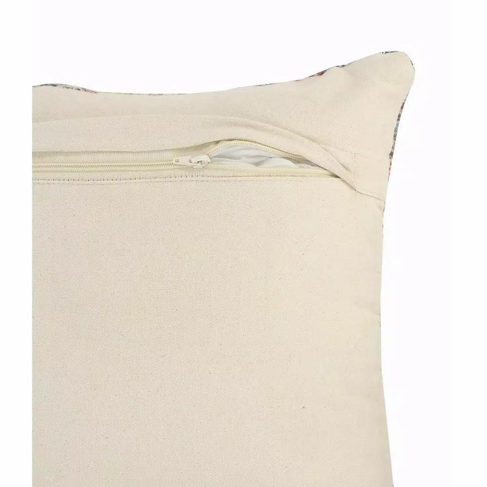 LR Home Southwestern Red Blue Gray Graphic Throw Pillow - 18 x 18 in. Cotton Square Accent Pillow