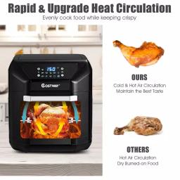 Costway 10.6 Qt. Black Air Fryer Oven with Rotisserie, 1700W Digital Air Fryer with 7 Presets thumbnail 8