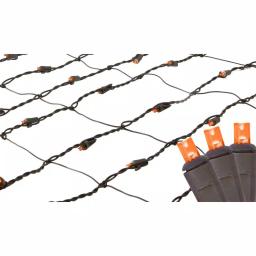 Northlight Orange LED Net Style Tree Trunk Wrap Christmas Lights with Brown Wire, 2 ft. x 8 ft. thumbnail 1