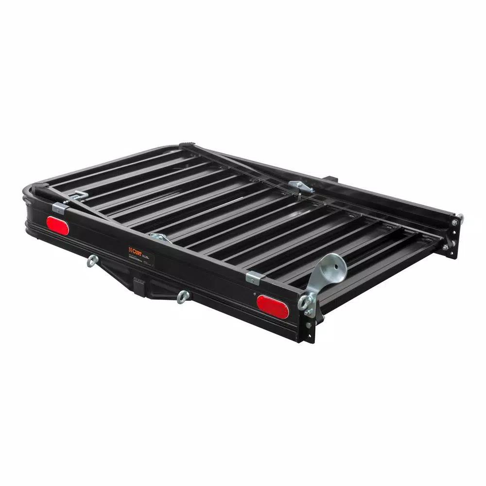 CURT Aluminum Hitch Cargo Carrier with Folding Ramp, 500 lb. Capacity, 2 in. Receiver