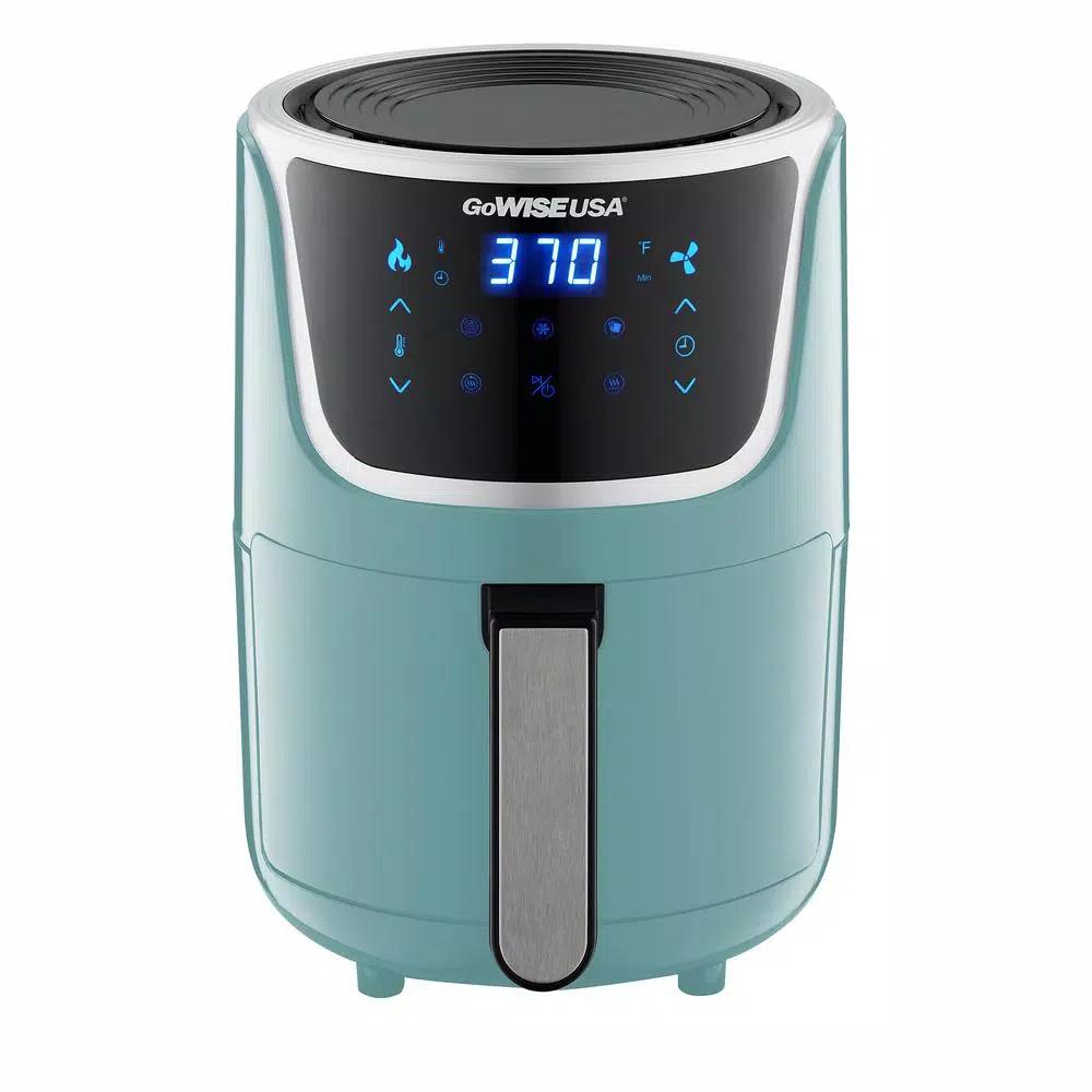 GoWISE USA 2 Qt. Mini Digital Air Fryer with Touchscreen, Mint/Silver