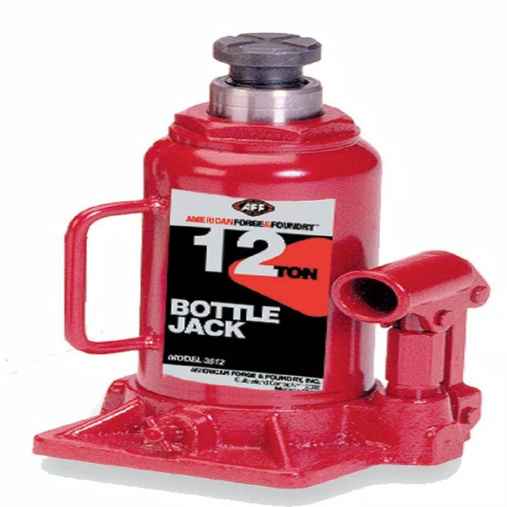 American Forge & Foundry AFF 12-Ton Hydraulic Bottle Jack, Steel Construction