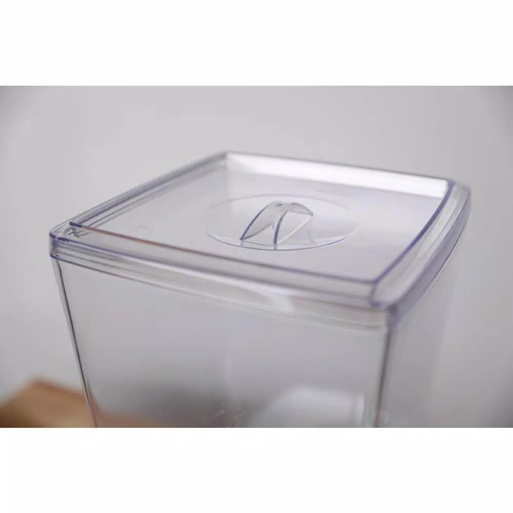 Basicwise Stackable Juice and Water Beverage Dispenser Set, 2-Piece Clear Plastic Serveware