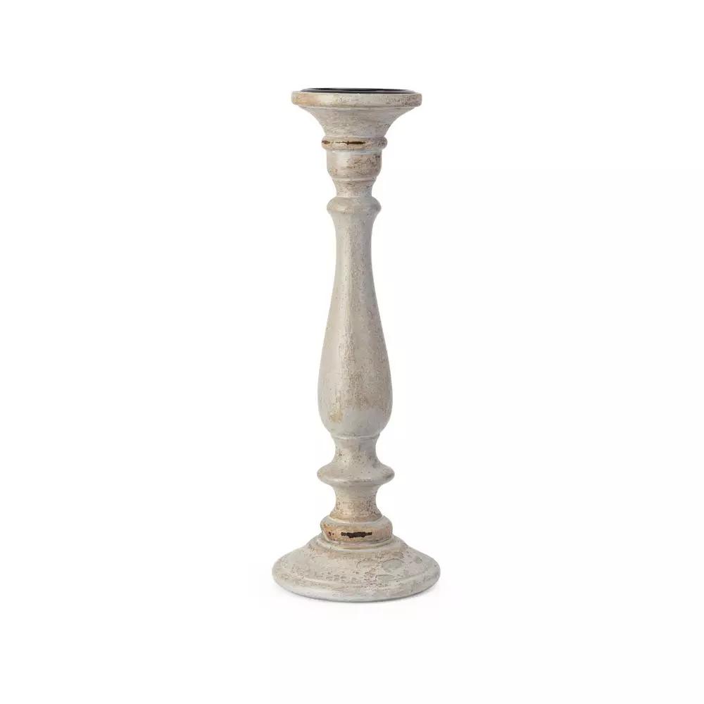 IMAX Rozzi Wooden Candle Holders Set of 5 - Rustic Multi-Colored Candlesticks
