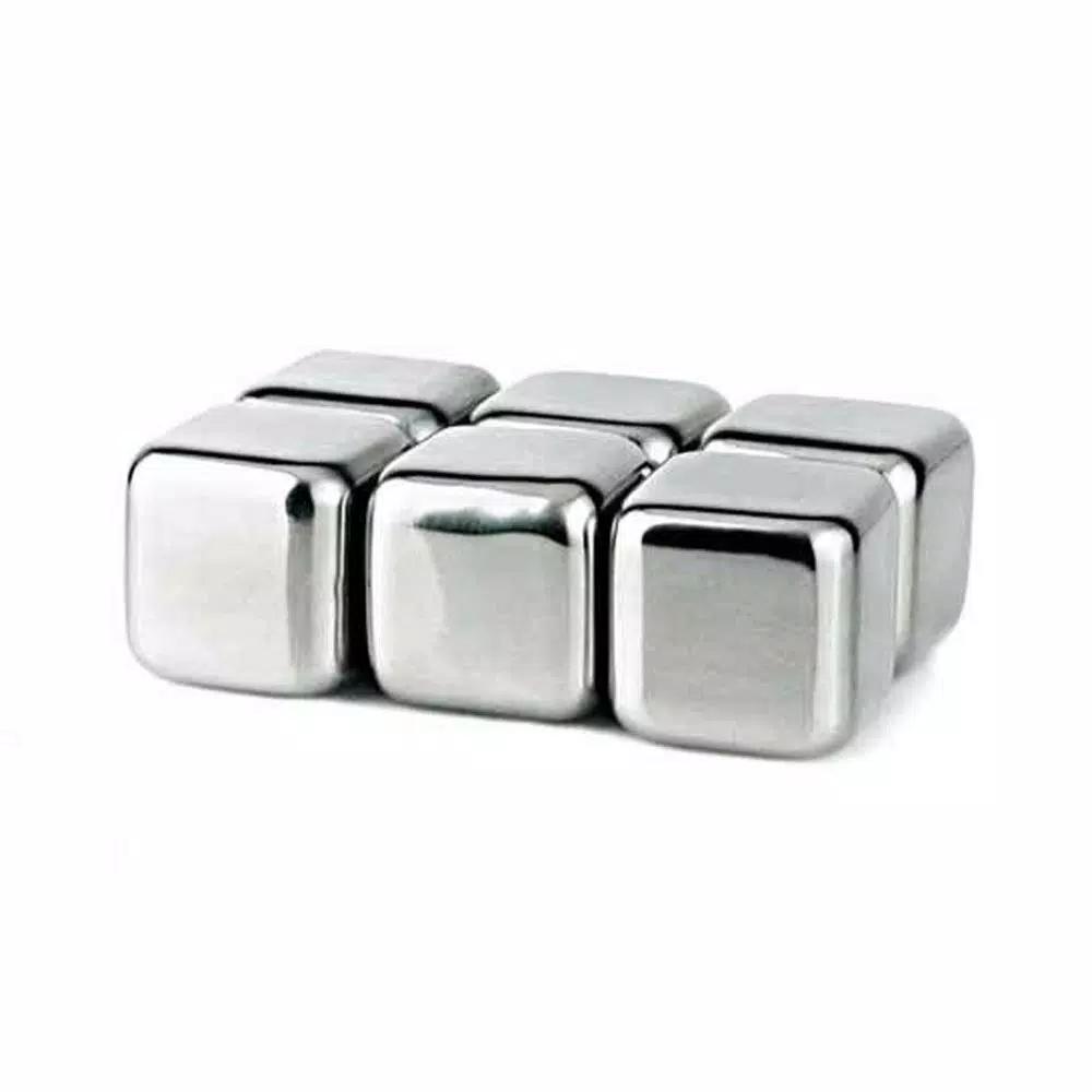 Visol Arctic 6-Piece Stainless Steel Ice Cube Set for Whiskey and Scotch