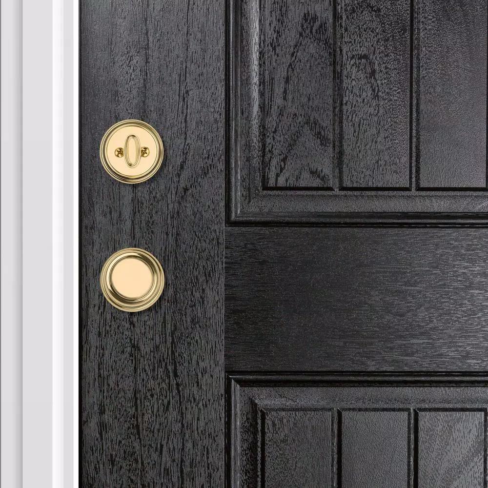 Baldwin Prestige Avendale Single Cylinder Handleset with Alcott Knob, Lifetime Polished Brass, SmartKey Security