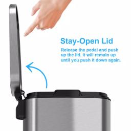 iTouchless SoftStep Stainless Steel Step Trash Can Combo Set, 13.2 Gal. & 1.32 Gal. thumbnail 5