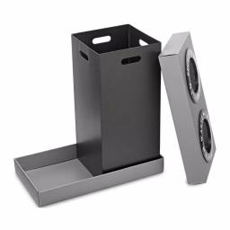 Alpine Industries 28 Gal. Black 2-Compartment Indoor Trash and Recycling Bin thumbnail 3