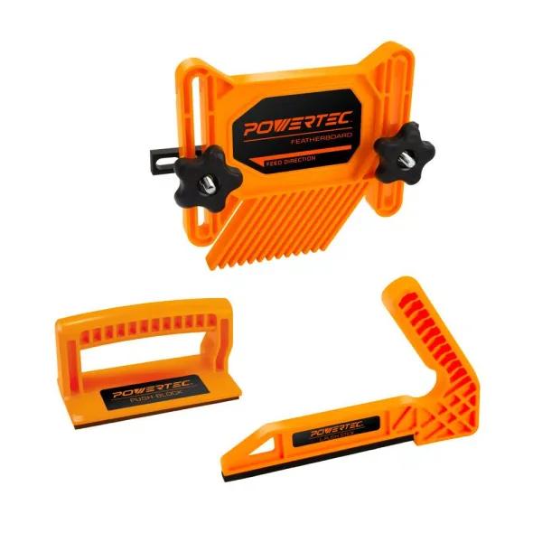 POWERTEC Woodworking Safety Kit - Universal Featherboard, Deluxe Push Blocks and Magnetic Push Stick