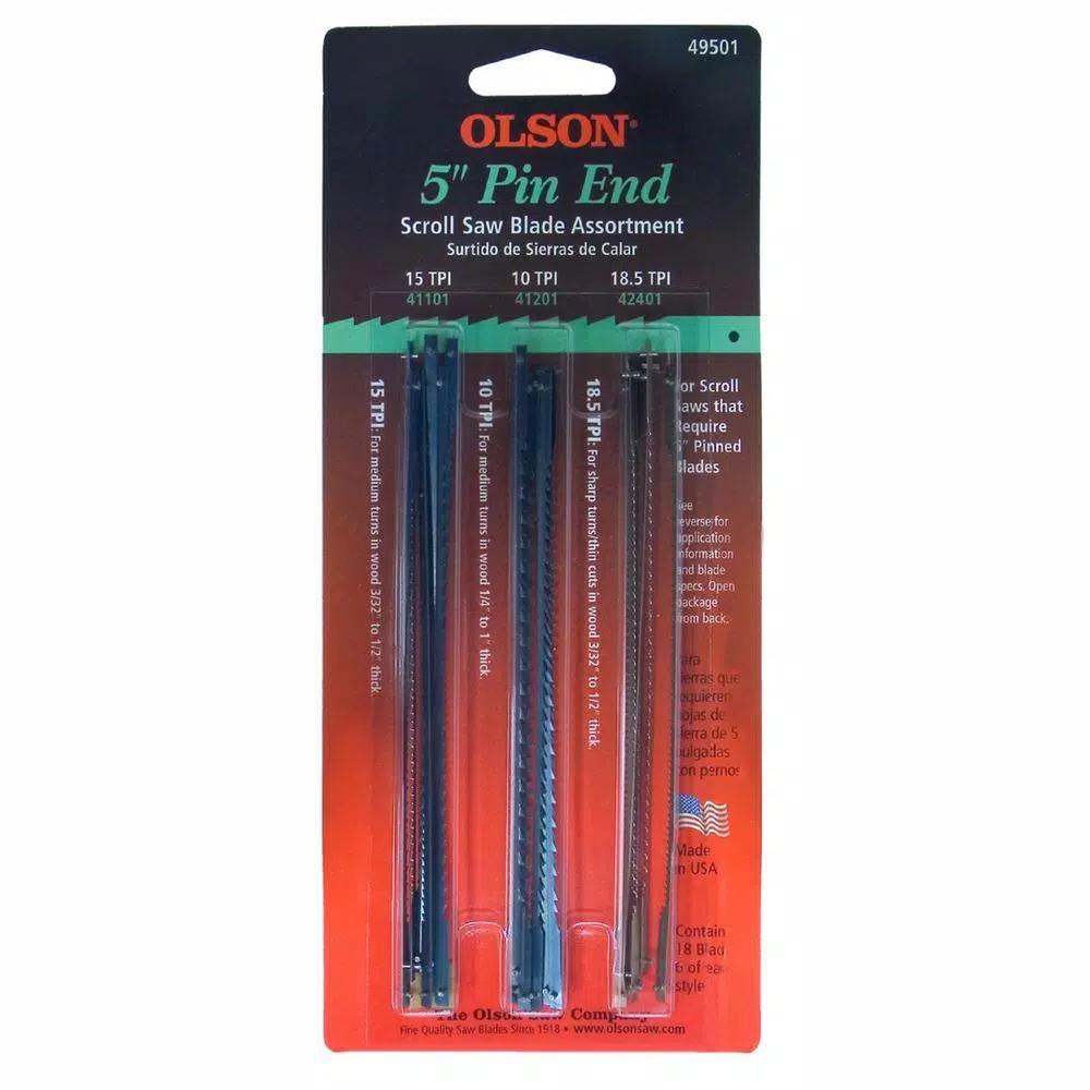 Olson Saw 3/0 x 5 in. High Carbon Steel Jewelers Saw Blades, 61 TPI, Plain End (144-Pack)