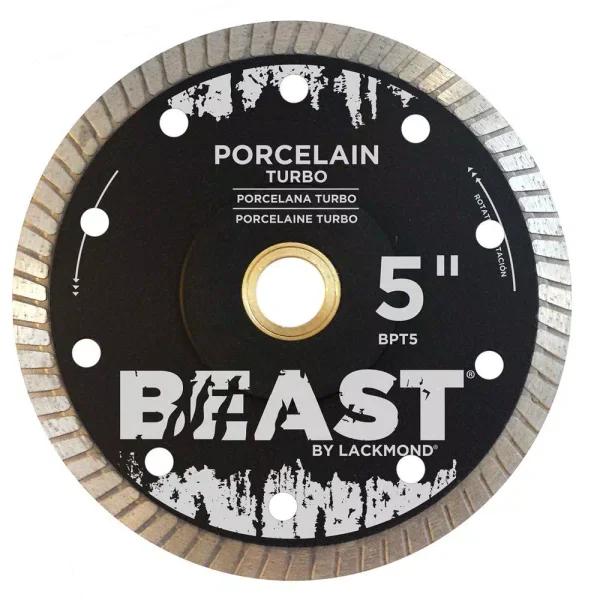 Beast 5 in. Turbo Diamond Porcelain Blade for Wet/Dry Cutting - High Speed Steel