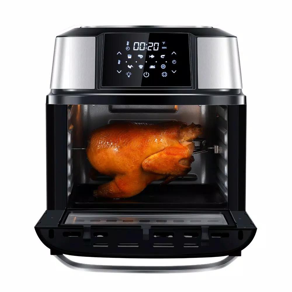 GoWISE USA Mojave 5-Tray Air Fryer Dehydrator & Rotisserie Oven, 1800W, Black/Stainless Steel
