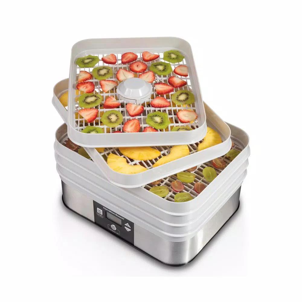 Hamilton Beach Food Dehydrator with 5 Stackable Trays, 500W, Grey