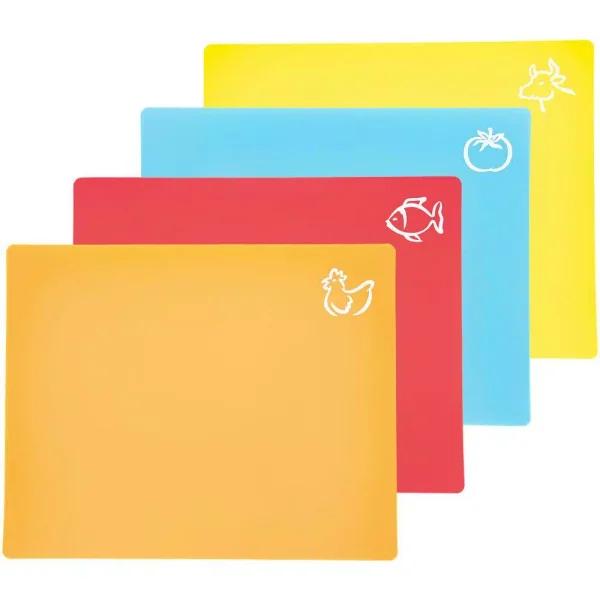 Unbranded Southern Homewares 4-Piece Color-Coded Plastic Cutting Board Set, Multicolored