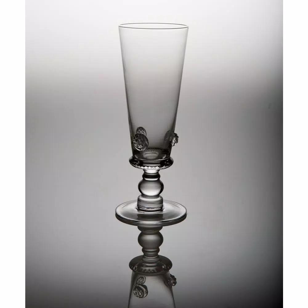 Abigails Traditional Medallion Footed Pilsner Glass Set, 12 oz, Clear (Set of 4)