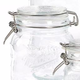 MASON CRAFT & MORE 4-Piece Embossed Glass Mason Jar Set - Airtight Kitchen Canisters thumbnail 3
