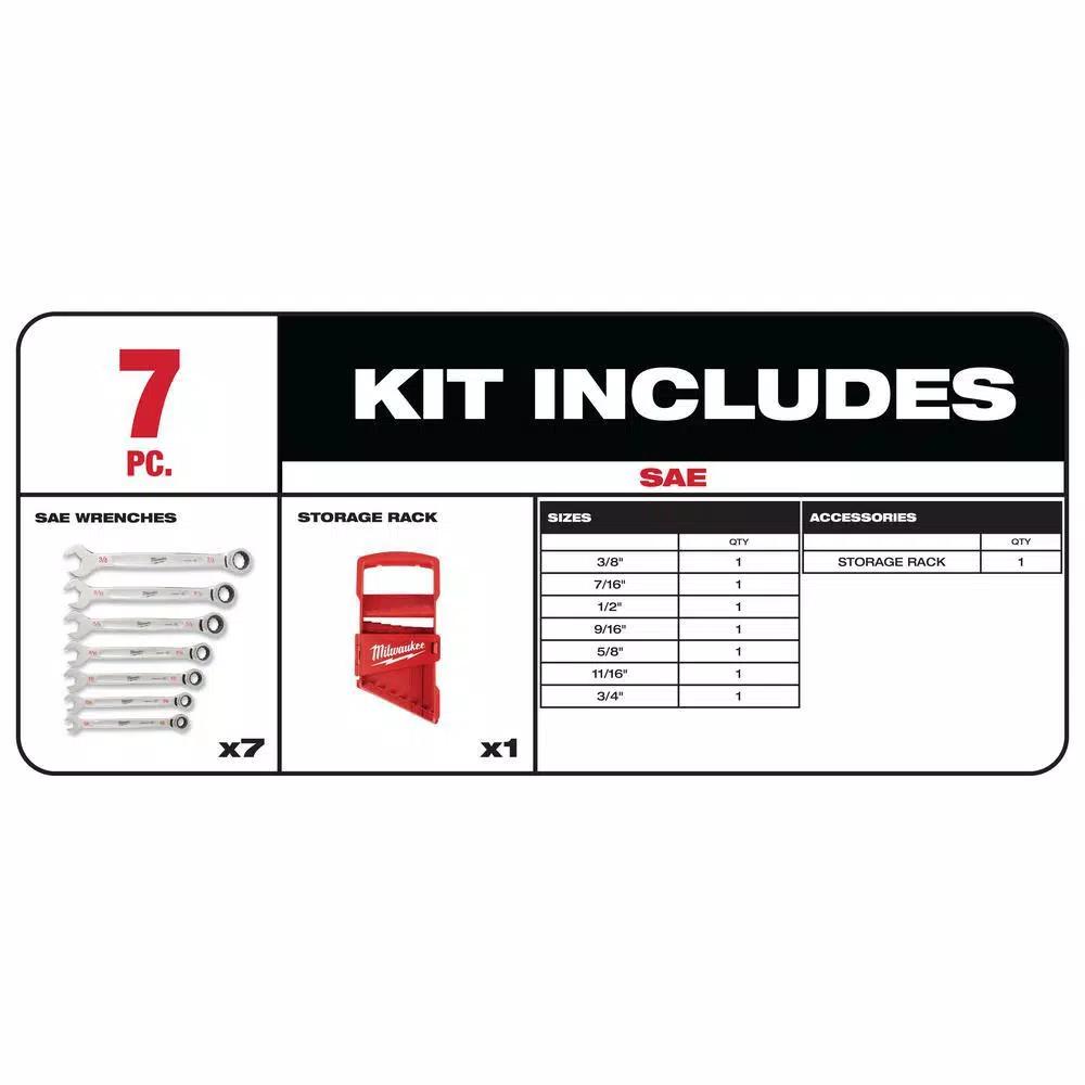 Milwaukee 64-Piece 1/4 in. Drive SAE/Metric Ratchet, Socket, and Combination Ratcheting Wrench Set