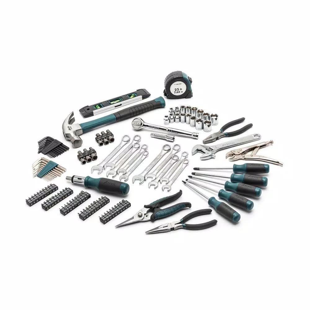 ANVIL 137-Piece Homeowner's Tool Set with 3/8 in. Drive SAE and Metric Sockets