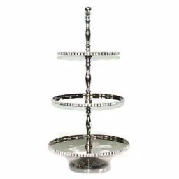 Heim Concept 3-Tier Silver Cake Stand with Crystal Chatons, 31.75 in. Height thumbnail 1
