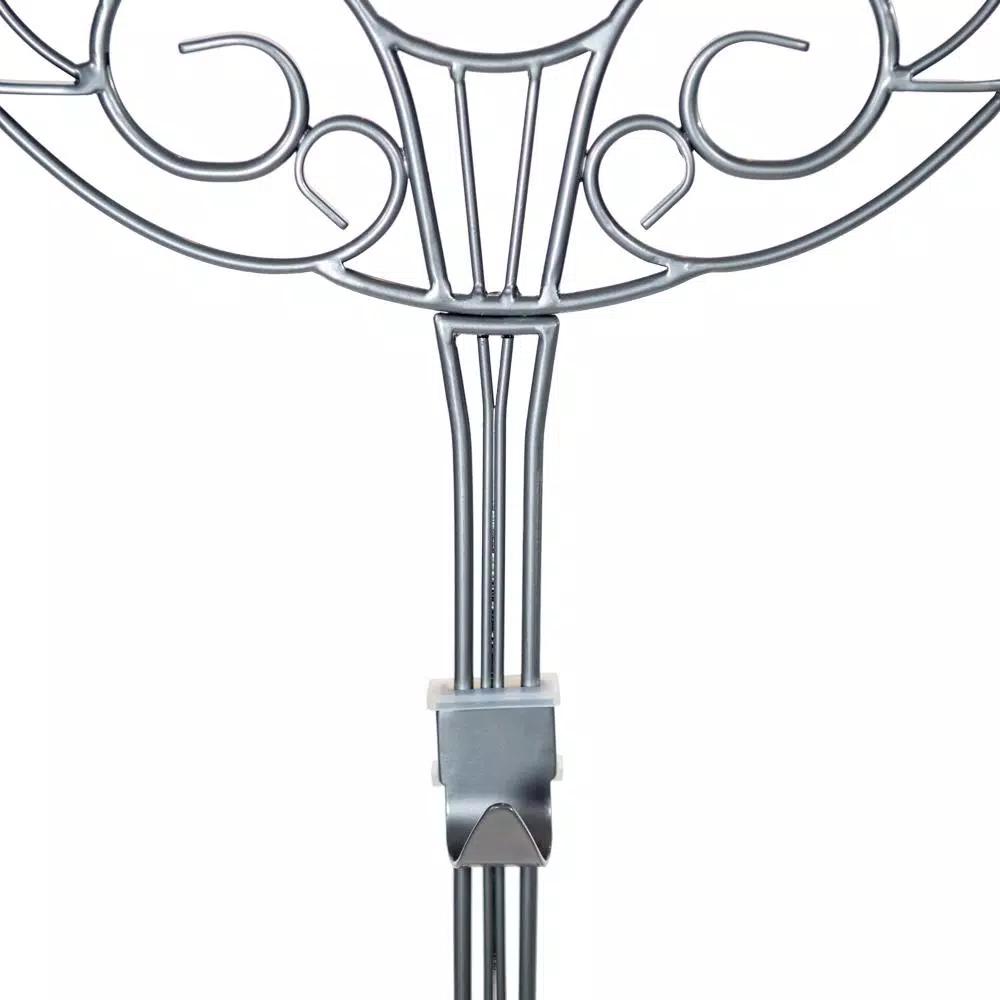 Village Lighting Company 19 in. Silver Antler Adjustable Wreath Hanger, Durable Wrought Iron