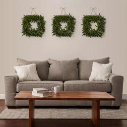 Pure Garden 22 in. Square Artificial Ficus Microphylla Leaf Wreath, Green thumbnail 6