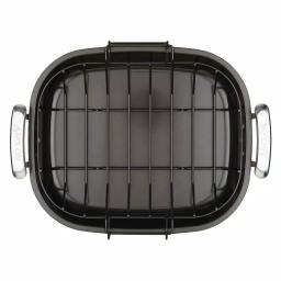 Unbranded Anolon Advanced 16 in. x 13.5 in. Nonstick Roasting Pan with Removable U-Rack, Bronze thumbnail 2