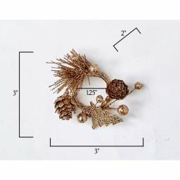 WORTH IMPORTS 1.25" Glitter Champagne Christmas Candle Rings with Pinecone and Tree Accents (Set of 12) thumbnail 2