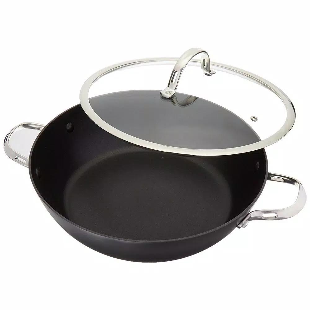 Cooks Standard 5 Qt. Hard-Anodized Aluminum Nonstick Saute Pan with Glass Lid, 12 in.