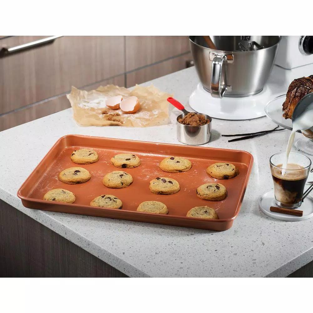 Gotham Steel 17.6 x 11.8 in. Ti-Ceramic Non-Stick Baking Sheet, Copper Aluminum Cookie Sheet