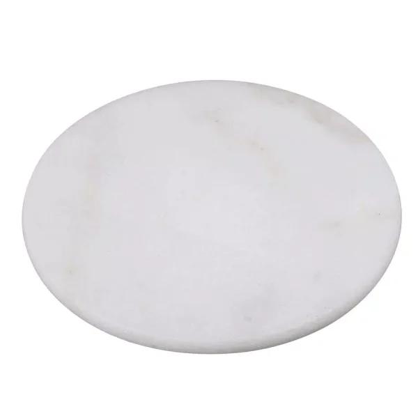 Creative Home Natural Marble Round Trivet and Cheese Serving Board, 8 in., Off-White
