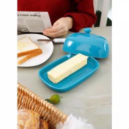 Sweese Porcelain Butter Dish with Lid, Steel Blue, 1 Piece thumbnail 3