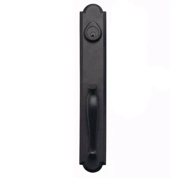 Delaney Hardware Sandcast Collection Valero Aged Black Single Cylinder Deadbolt Entry Handleset with Tulum Knob