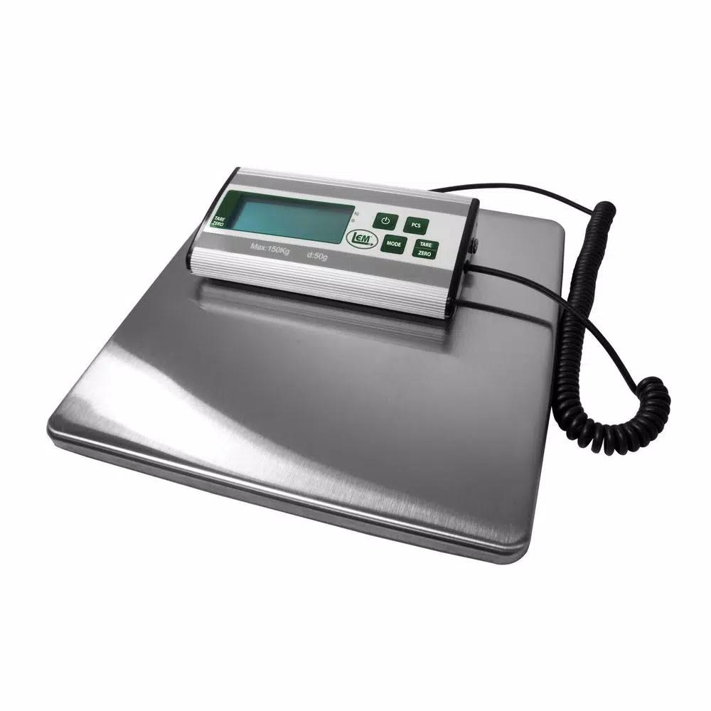 LEM 330 lb. Capacity Stainless Steel Digital Food Scale with LED Display