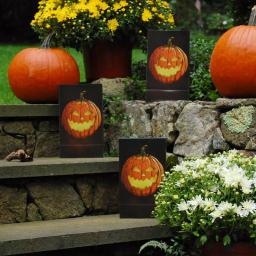 LUMABASE 11 in. Jack-O'-Lantern LED Battery Operated Luminaria Kit - Set of 12 thumbnail 2