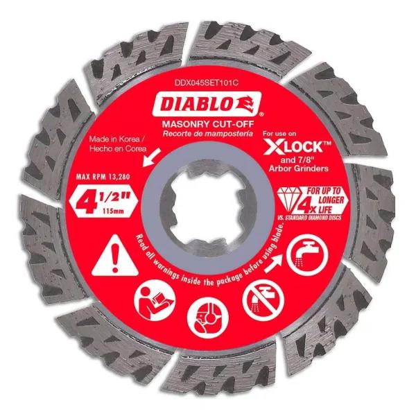 Diablo 4-1/2 in. Diamond Segmented Turbo Masonry Cut-Off Wheel with X-Lock & 7/8 in. Arbor