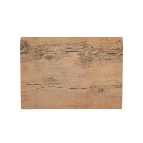 Fortessa Melamine Wood Grain Rectangular Serving Tray, 14x10 in, Brown