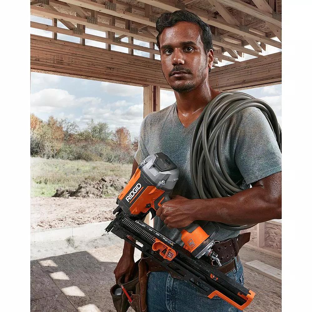 RIDGID 21-Degree 3-1/2 in. Framing Nailer and 3-1/2 in. Full-Size Palm Nailer Combo Kit